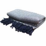 Boho Comfort Throws - Navy Zigzag - Image 2
